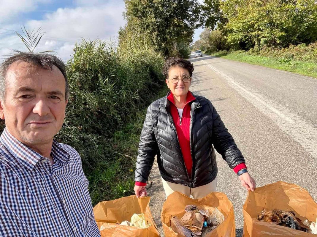 Πήγαν μόνο δύο, αλλά η δουλειά έγινε – Καθάρισαν τον δρόμο Αμυγδαλεώνα – Δάτου